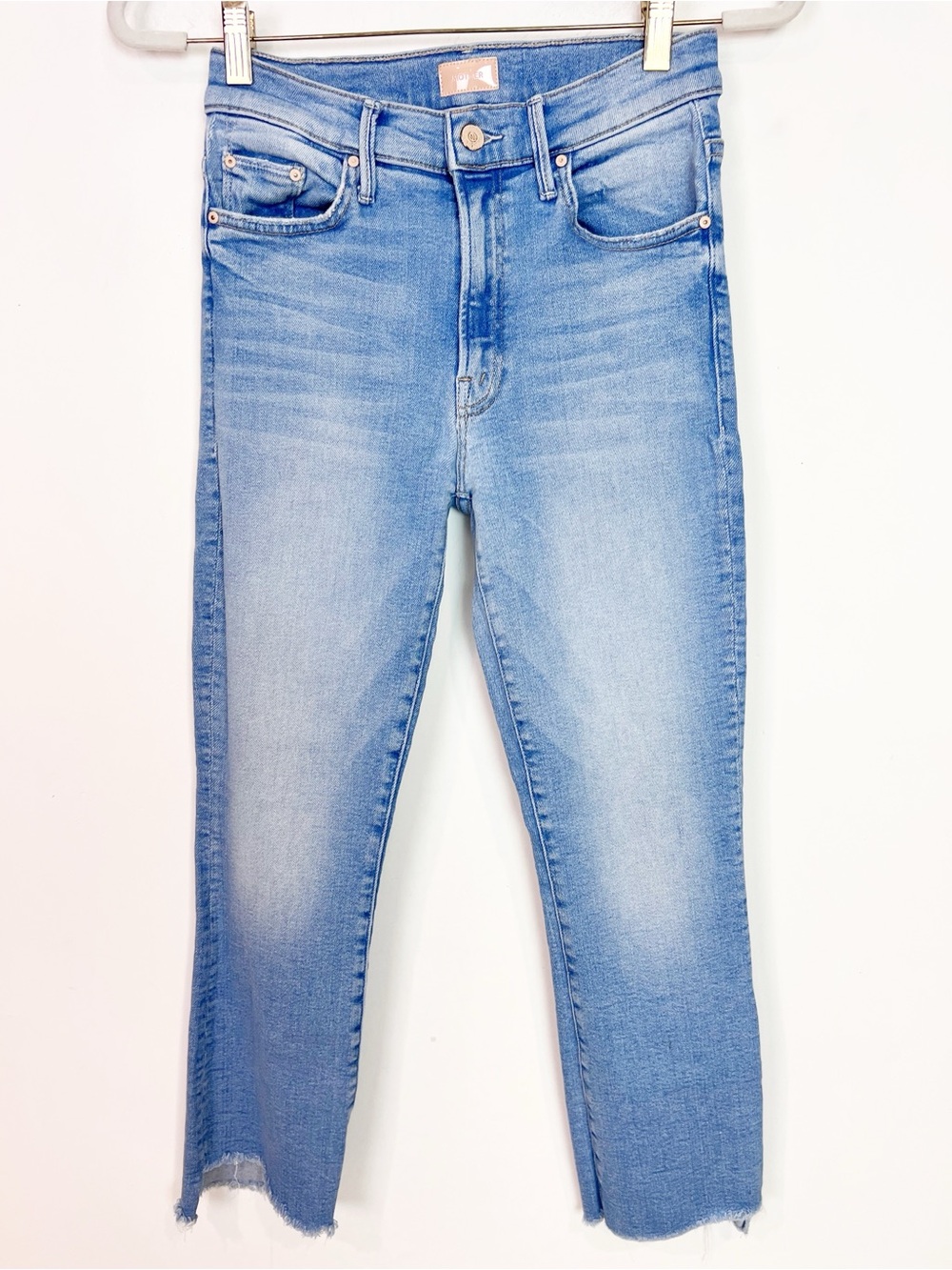 MOTHER INSIDER CROP STEP FRAY HEM ZIP FLY JEANS LIMITED EDITION SZ 28